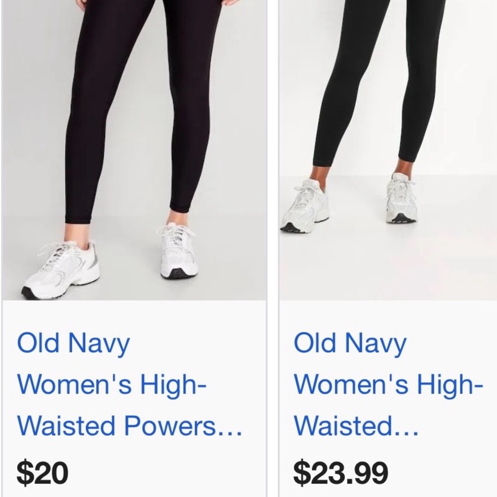 TWO New in Plastic High Waisted Old Navy Leggings